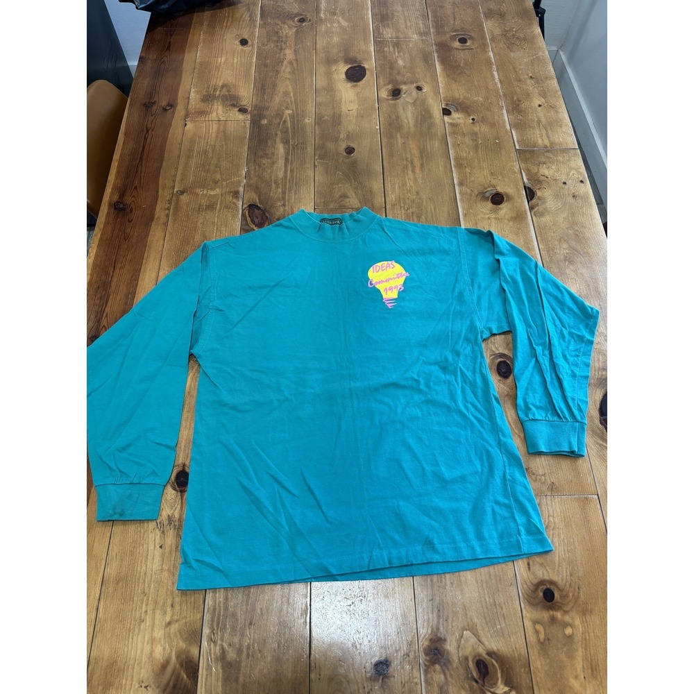 Vintage 1993 Outer Banks Ideas Committee Long Sleeve T-Shirt Men's Size L Teal